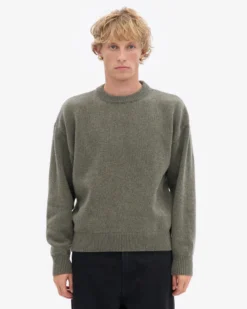 Oversized Merino Wool Crew - Dusty Olive