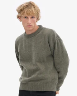 Oversized Merino Wool Crew - Dusty Olive
