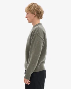 Oversized Merino Wool Crew - Dusty Olive