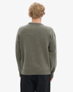 Oversized Merino Wool Crew - Dusty Olive