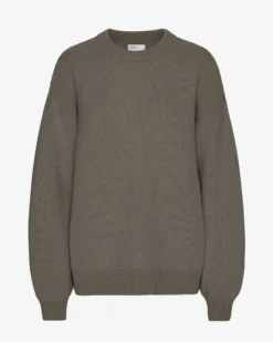 Oversized Merino Wool Crew - Dusty Olive