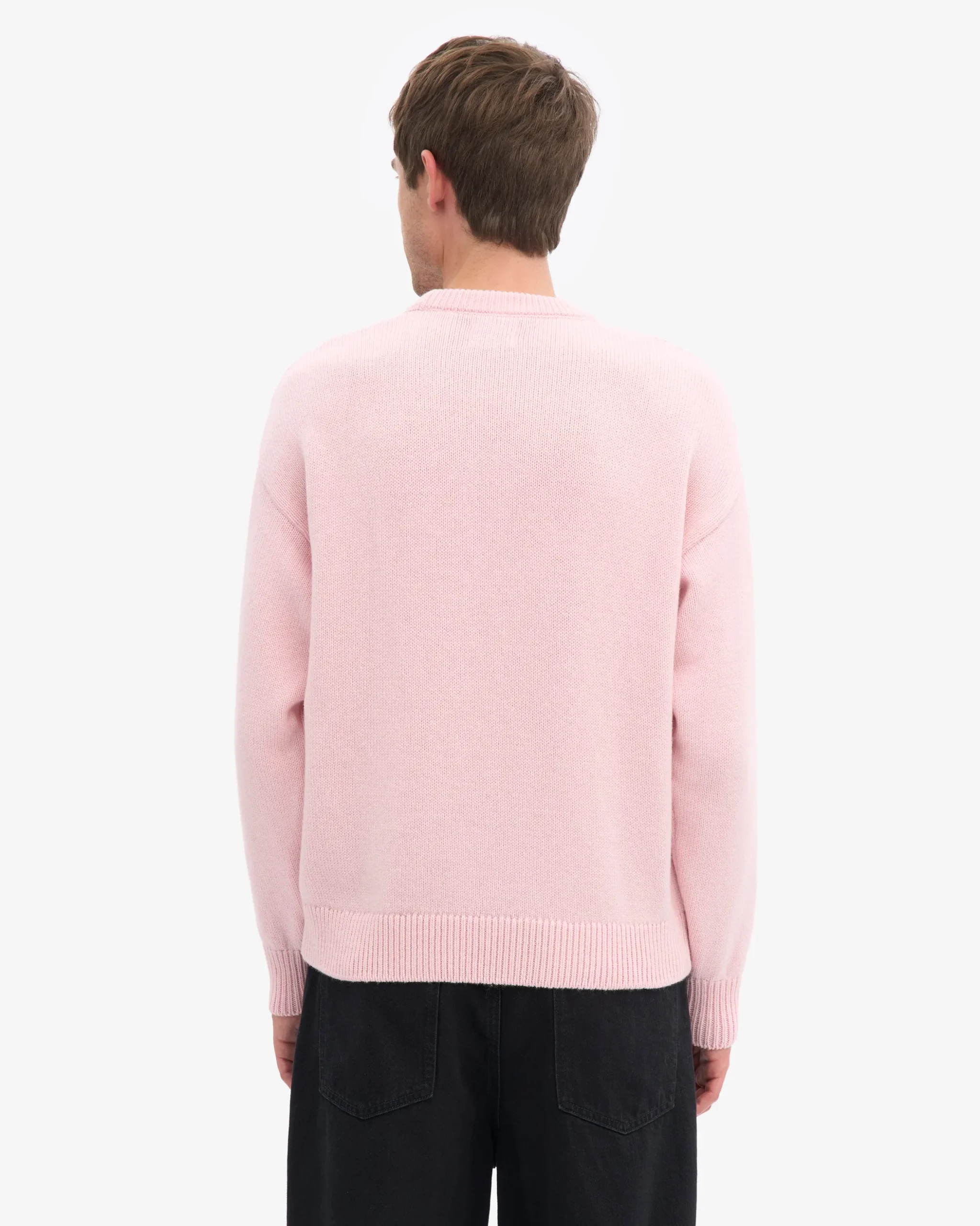 Oversized Merino Wool Crew - Faded Pink