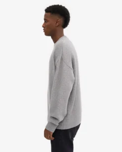 Oversized Merino Wool Crew - Heather Grey