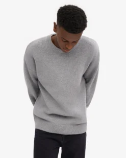 Oversized Merino Wool Crew - Heather Grey