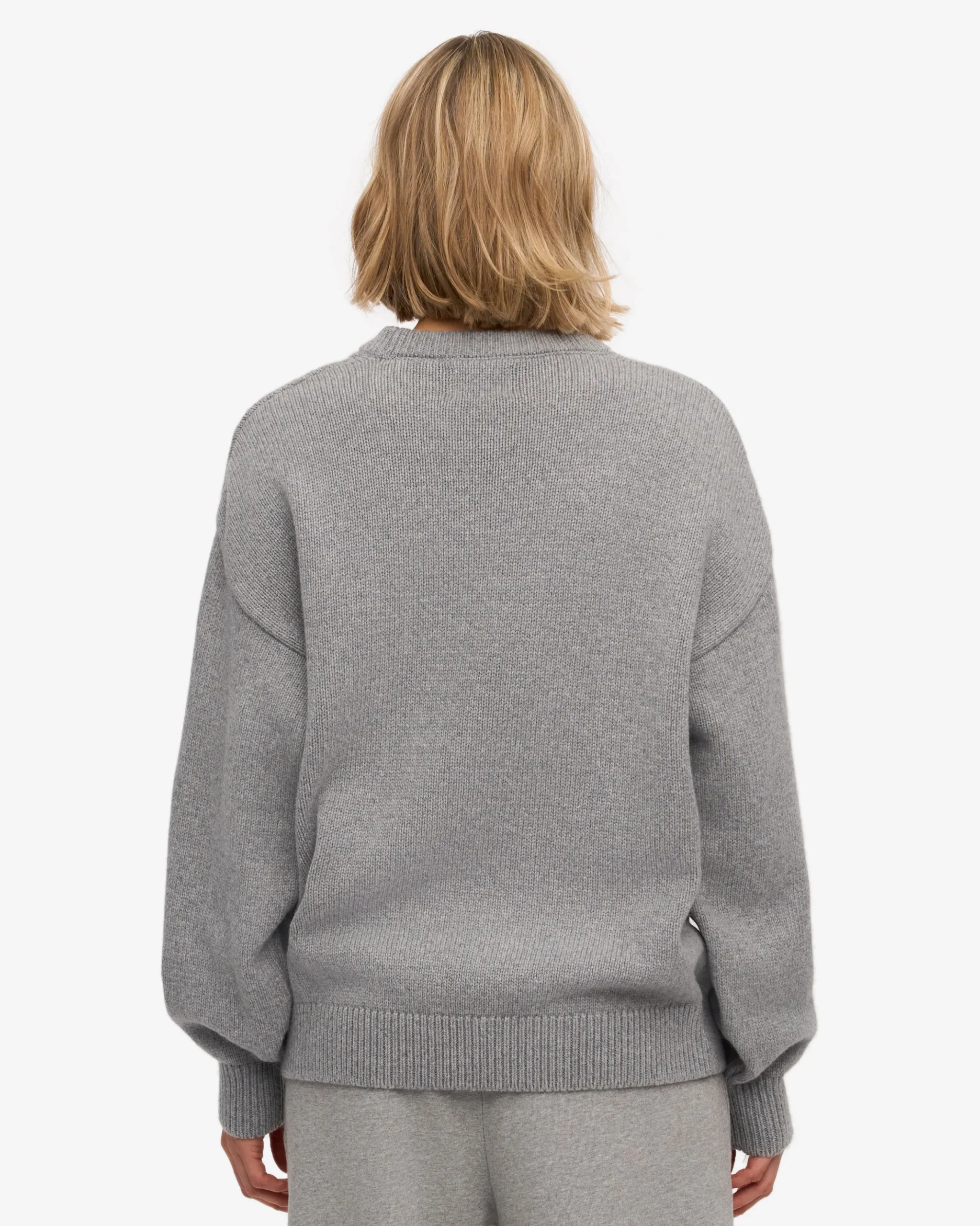 Oversized Merino Wool Crew - Heather Grey