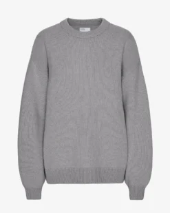 Oversized Merino Wool Crew - Heather Grey