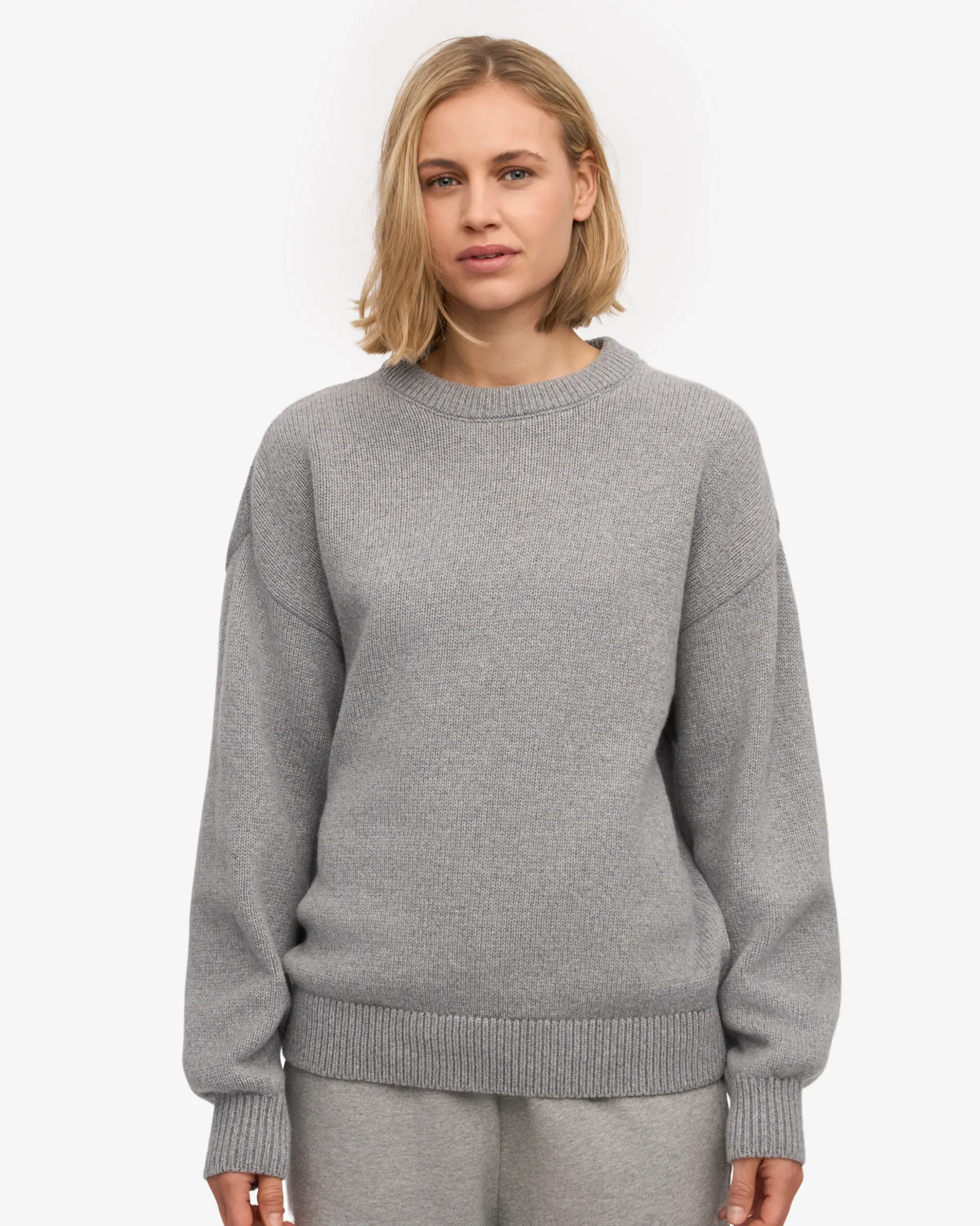 Oversized Merino Wool Crew - Heather Grey
