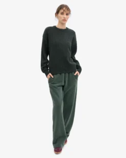 Oversized Merino Wool Crew - Hunter Green