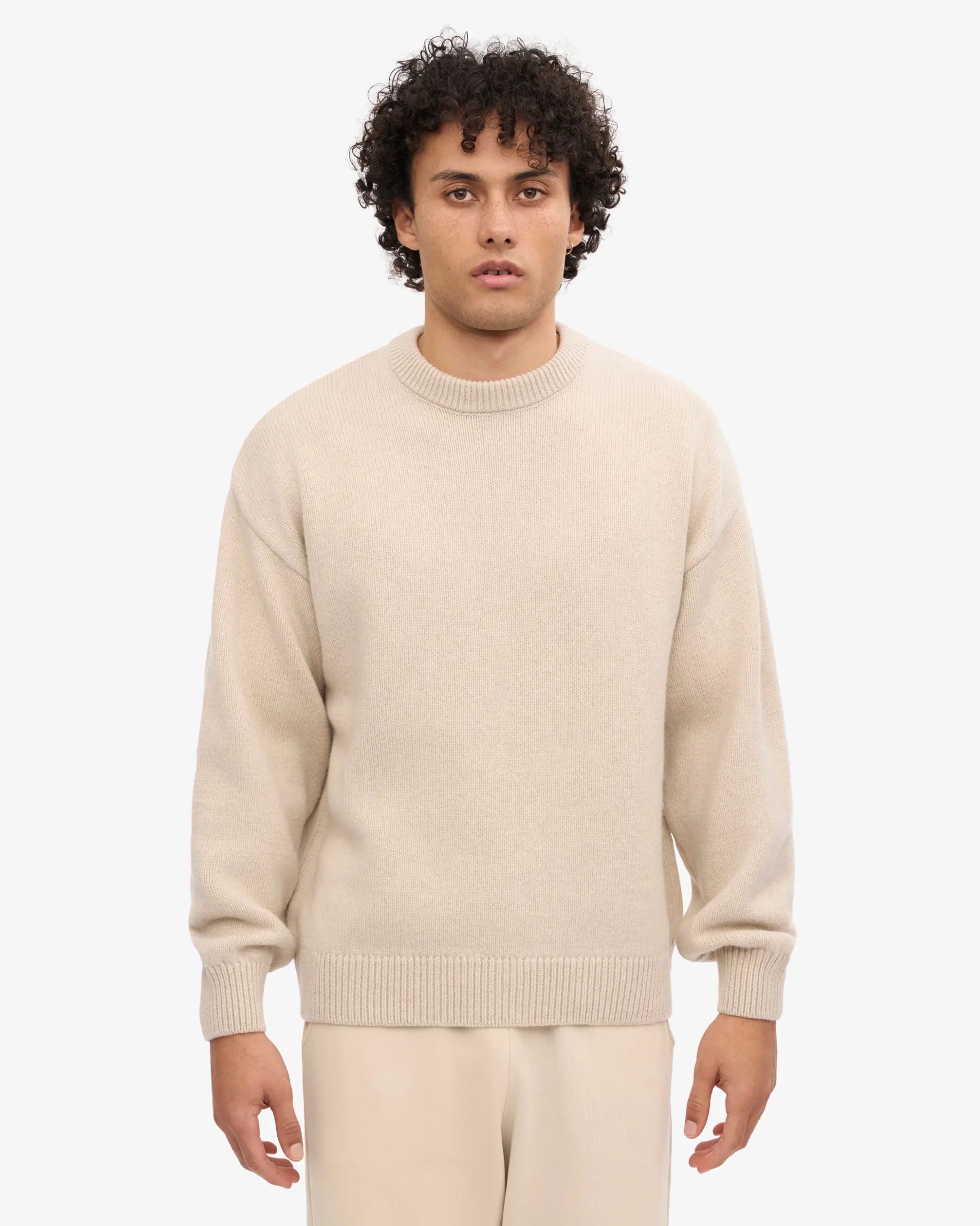 Oversized Merino Wool Crew - Ivory White