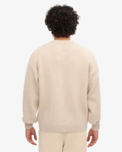 Oversized Merino Wool Crew - Ivory White