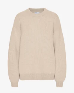 Oversized Merino Wool Crew - Ivory White