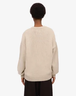 Oversized Merino Wool Crew - Ivory White