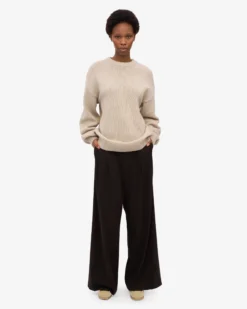 Oversized Merino Wool Crew - Ivory White