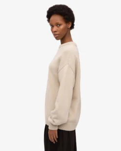 Oversized Merino Wool Crew - Ivory White
