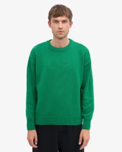 Oversized Merino Wool Crew - Kelly Green