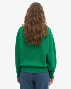 Oversized Merino Wool Crew - Kelly Green