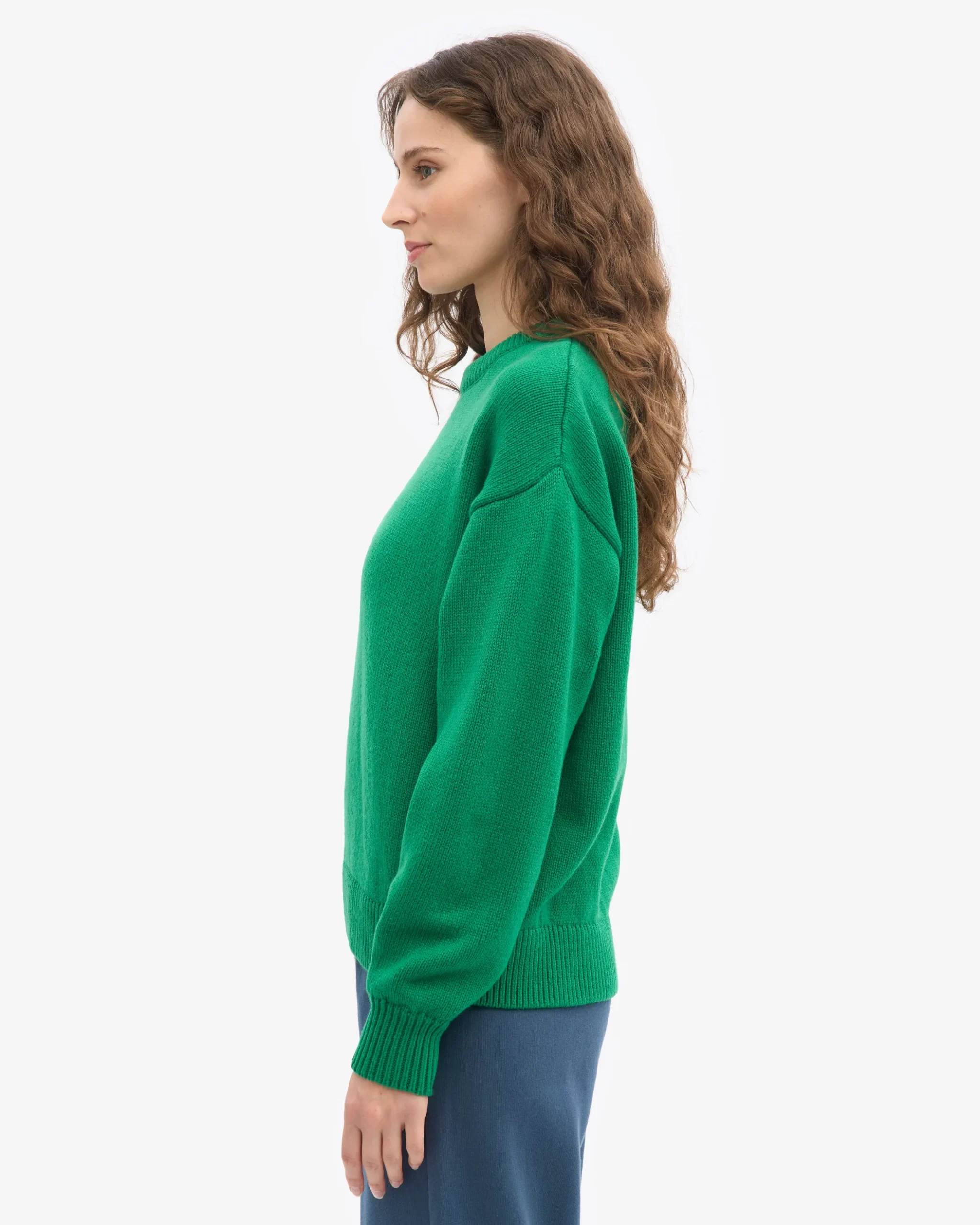 Oversized Merino Wool Crew - Kelly Green
