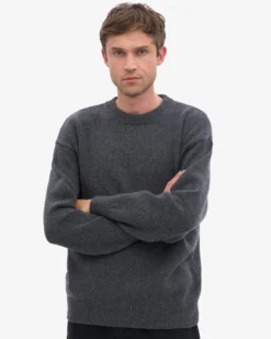 Oversized Merino Wool Crew - Lava Grey