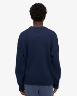 Oversized Merino Wool Crew - Marine Blue