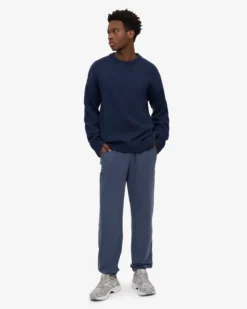 Oversized Merino Wool Crew - Marine Blue