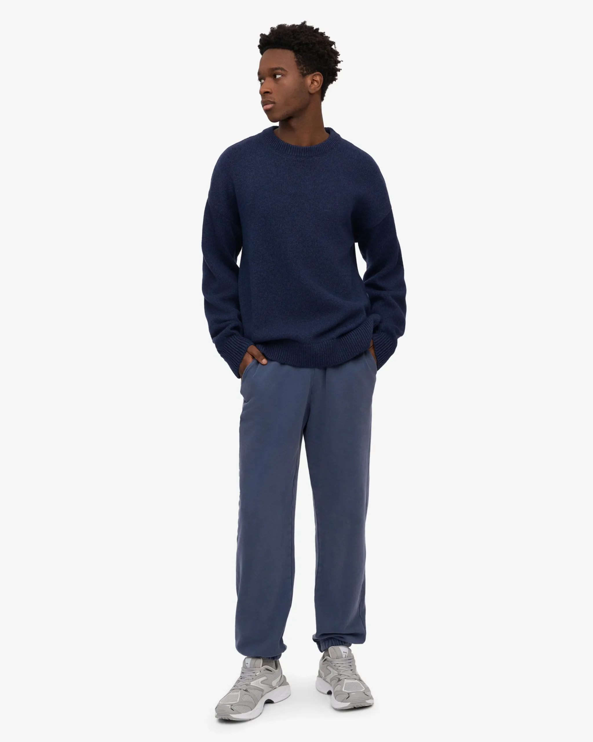 Oversized Merino Wool Crew - Marine Blue