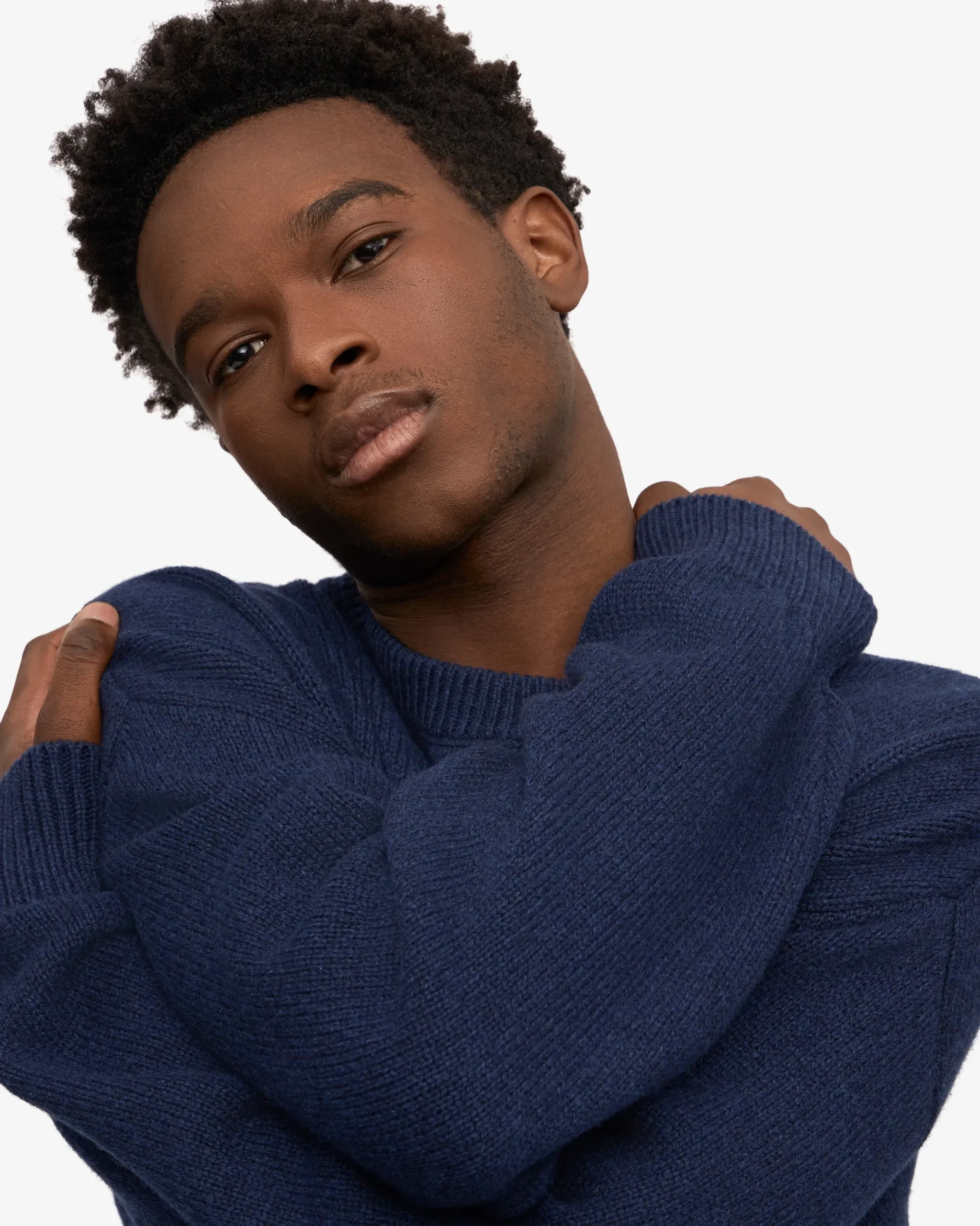 Oversized Merino Wool Crew - Marine Blue