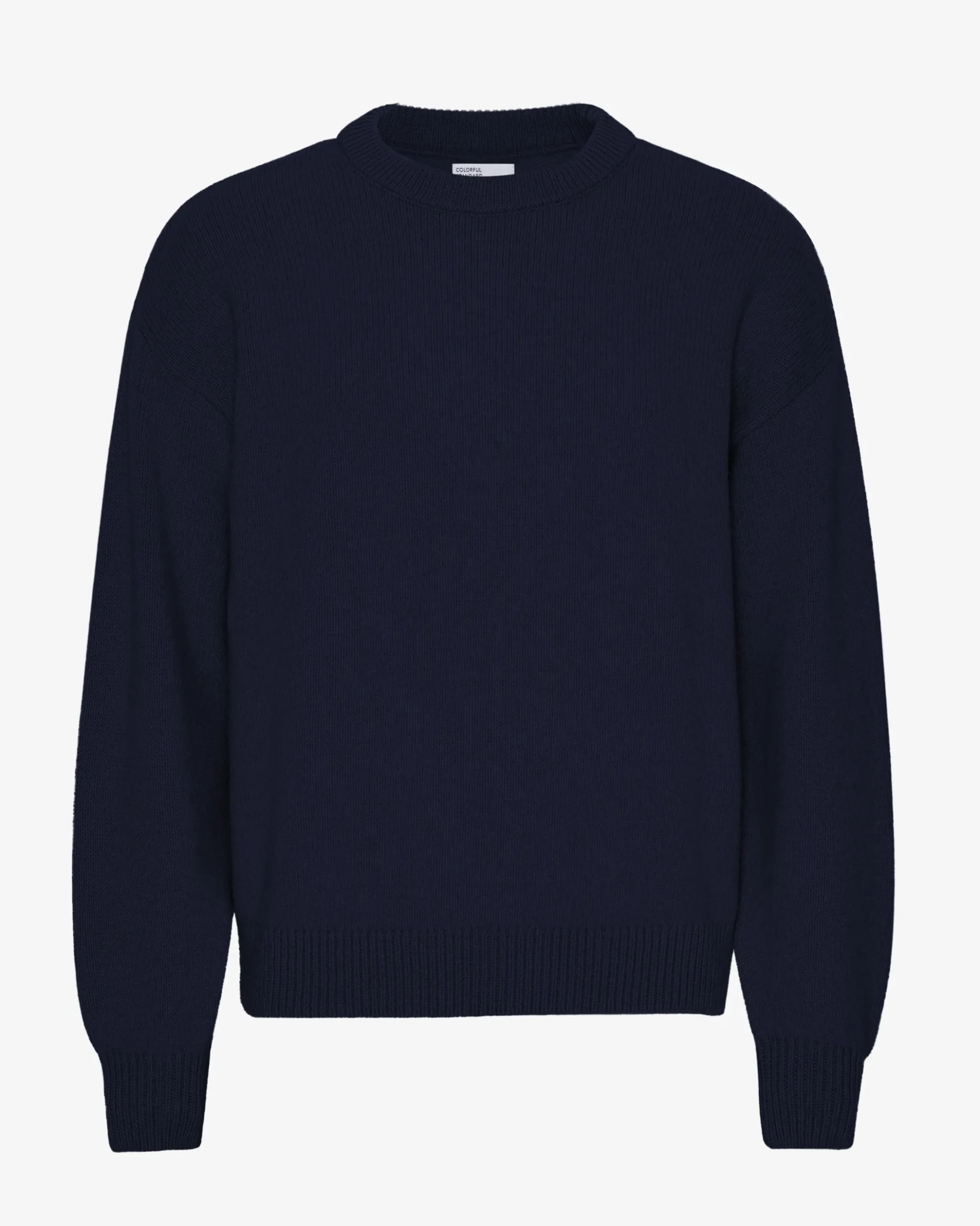 Oversized Merino Wool Crew - Navy Blue