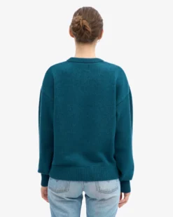 Oversized Merino Wool Crew - Ocean Green