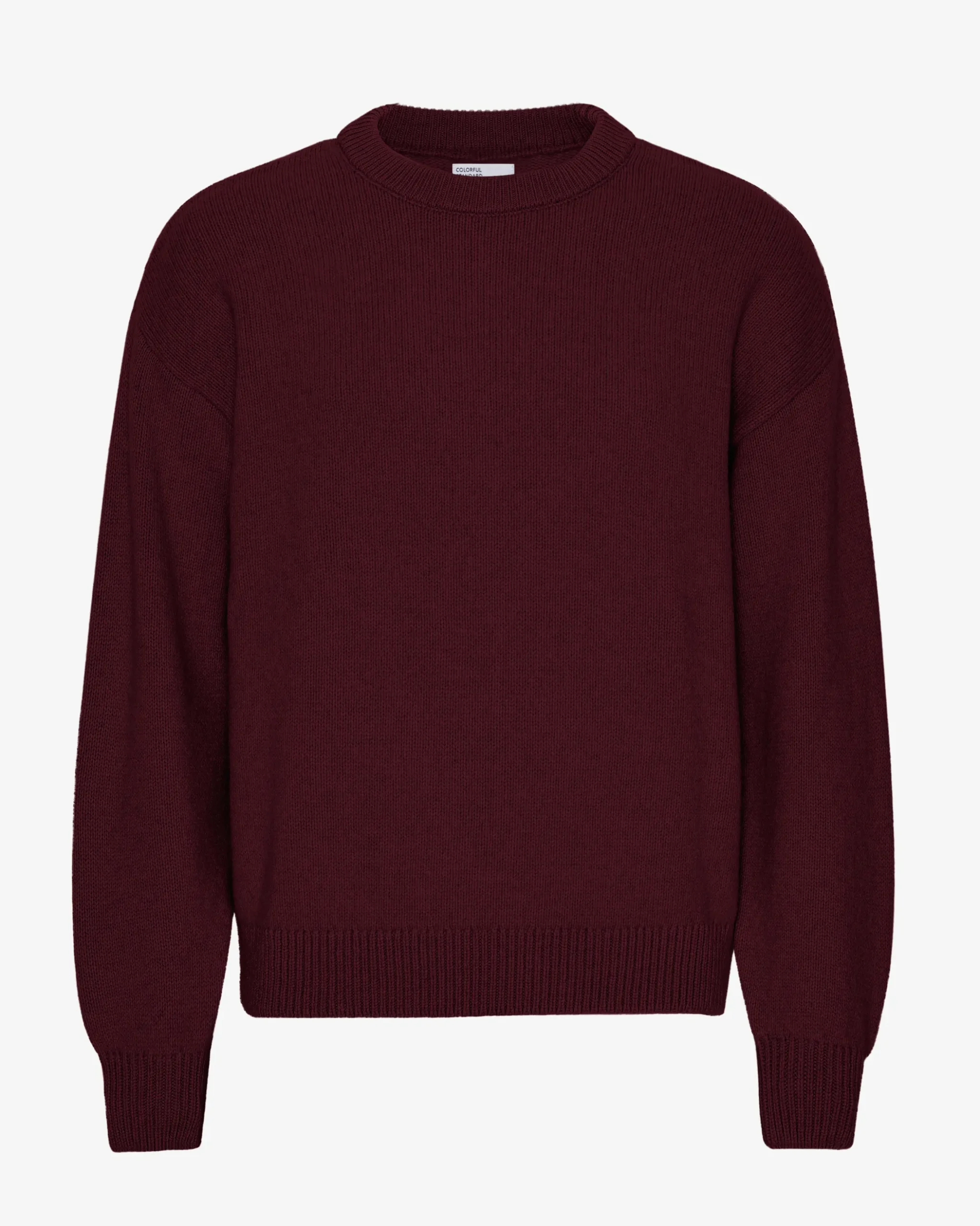 Oversized Merino Wool Crew - Oxblood Red