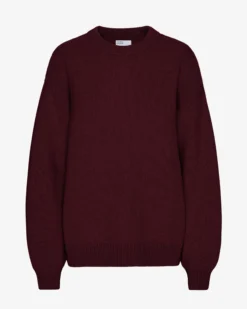 Oversized Merino Wool Crew - Oxblood Red