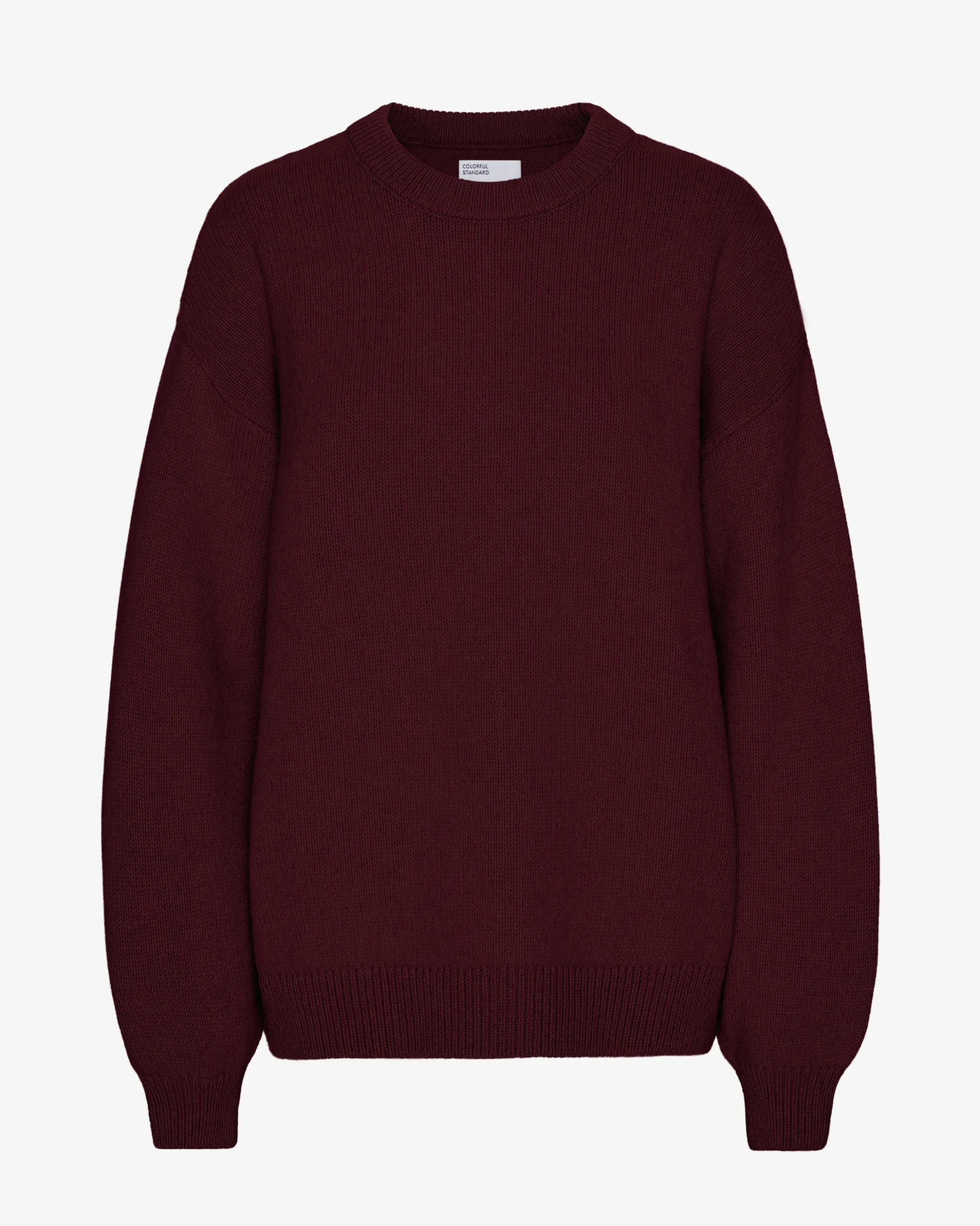 Oversized Merino Wool Crew - Oxblood Red