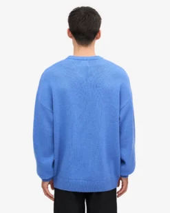 Oversized Merino Wool Crew - Pacific Blue
