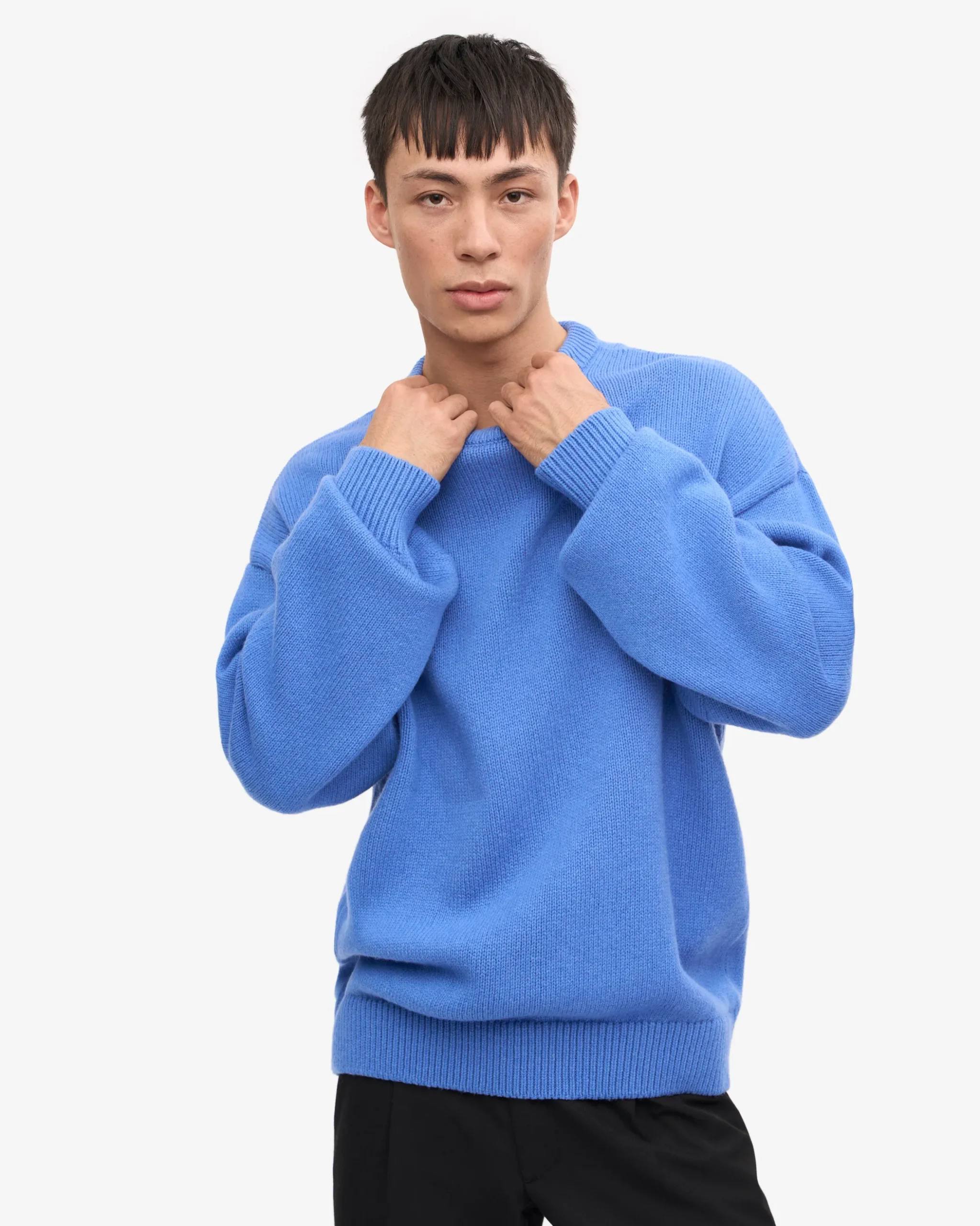 Oversized Merino Wool Crew - Pacific Blue