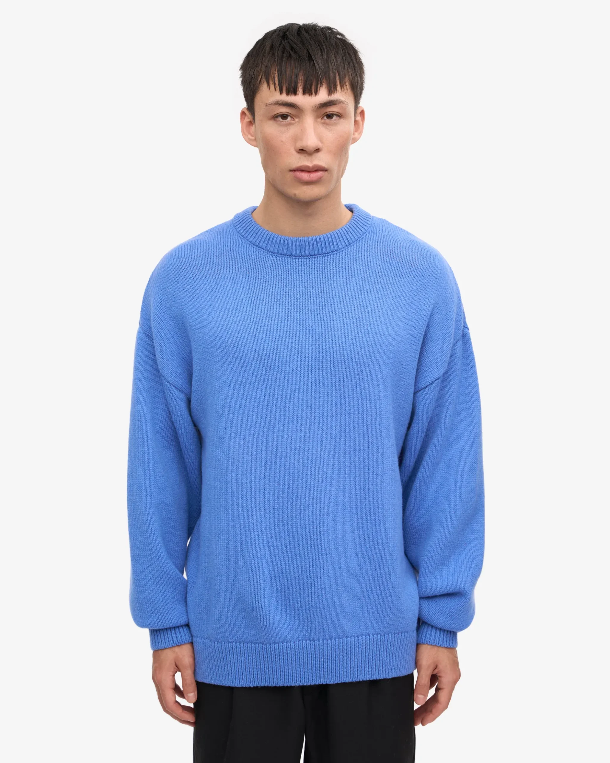Oversized Merino Wool Crew - Pacific Blue