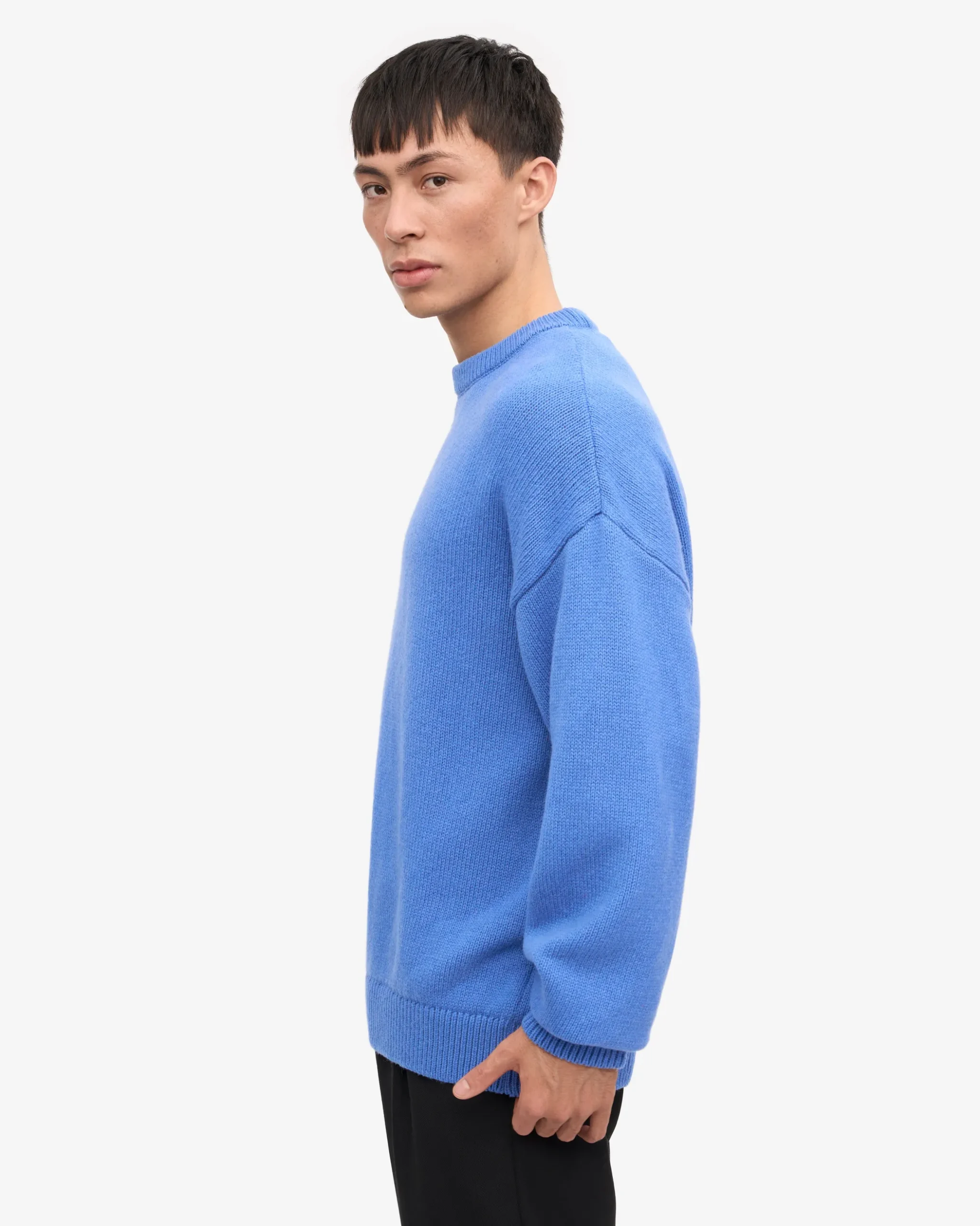 Oversized Merino Wool Crew - Pacific Blue