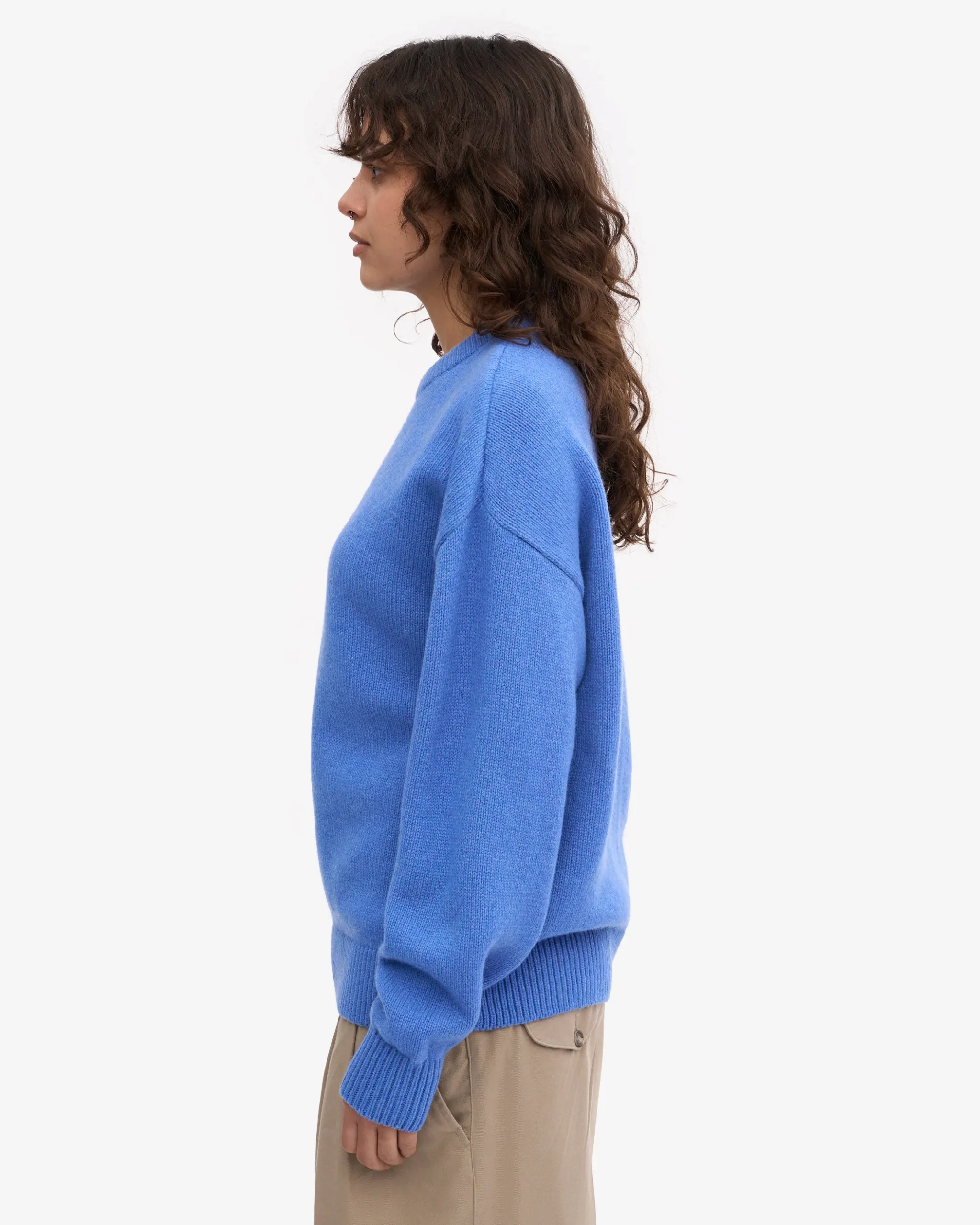 Oversized Merino Wool Crew - Pacific Blue