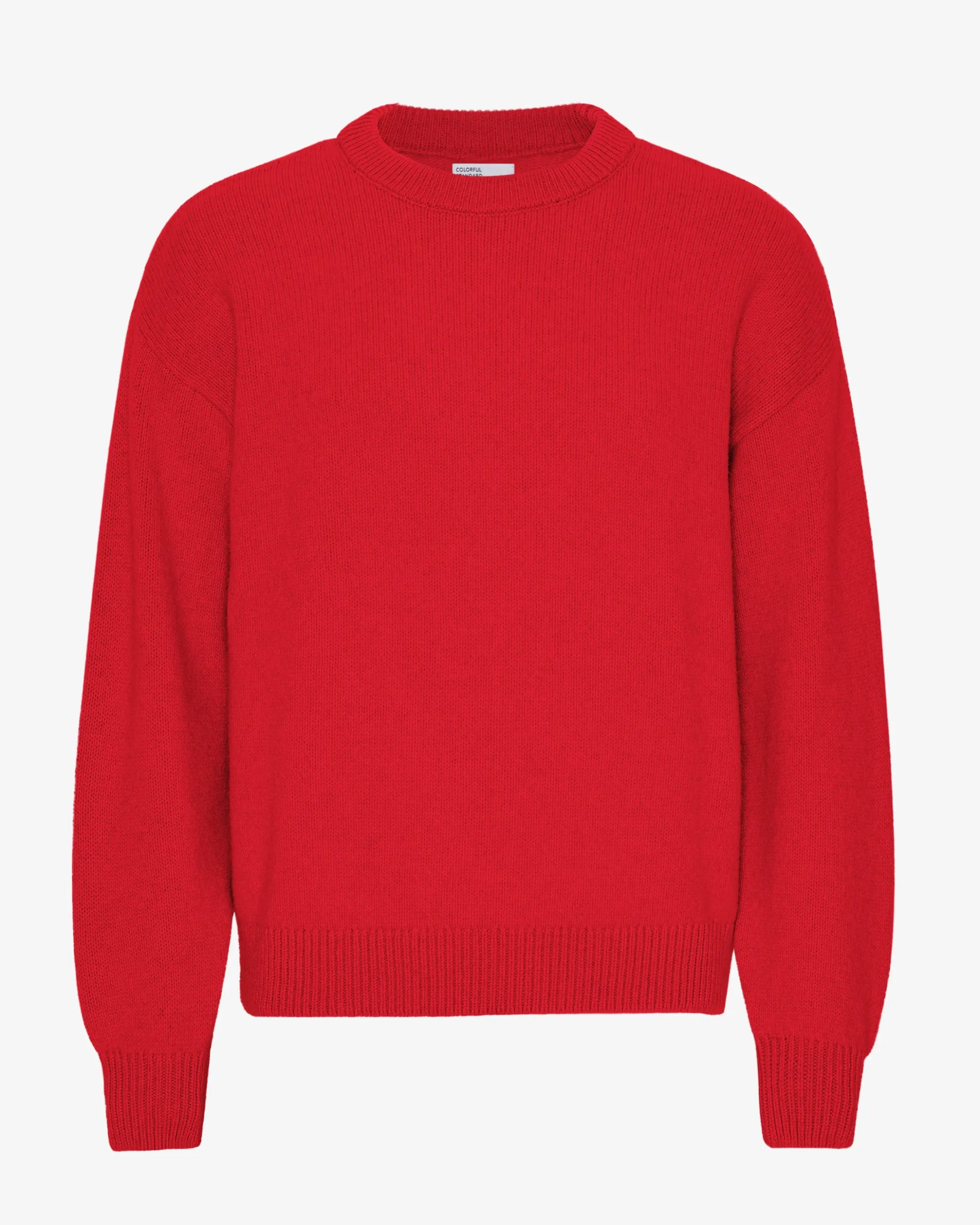 Oversized Merino Wool Crew - Scarlet Red