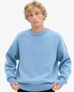 Oversized Merino Wool Crew - Seaside Blue