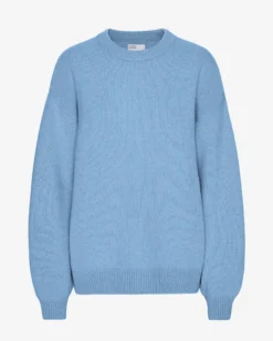Oversized Merino Wool Crew - Seaside Blue