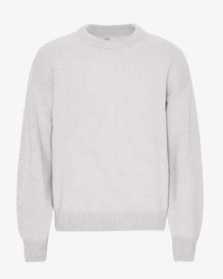 Oversized Merino Wool Crew - Snow Melange