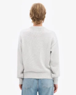 Oversized Merino Wool Crew - Snow Melange