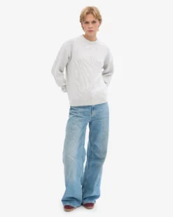 Oversized Merino Wool Crew - Snow Melange