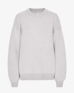 Oversized Merino Wool Crew - Snow Melange