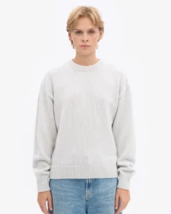 Oversized Merino Wool Crew - Snow Melange