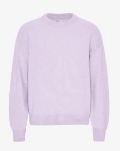 Oversized Merino Wool Crew - Soft Lavender