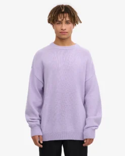 Oversized Merino Wool Crew - Soft Lavender