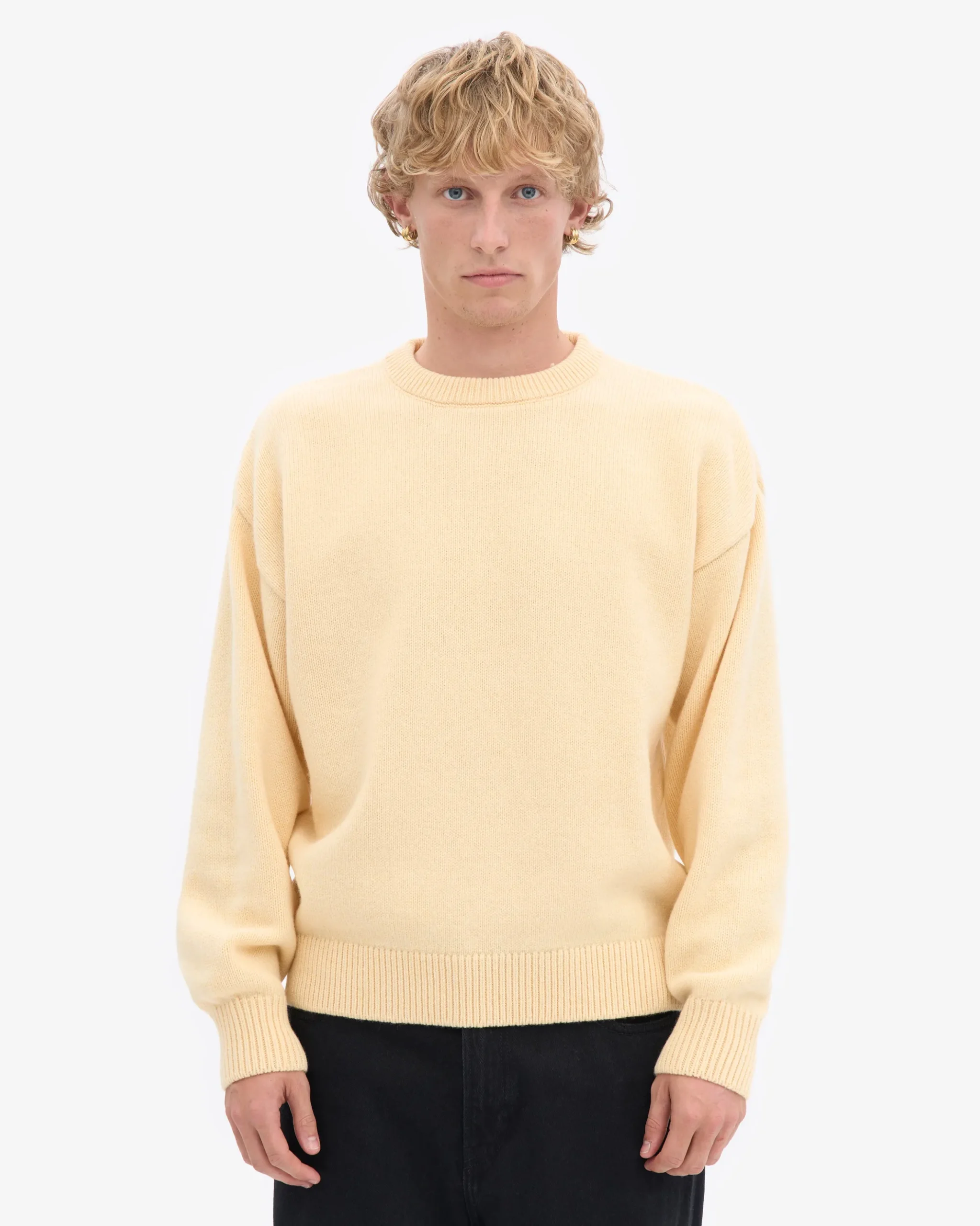 Oversized Merino Wool Crew - Soft Yellow