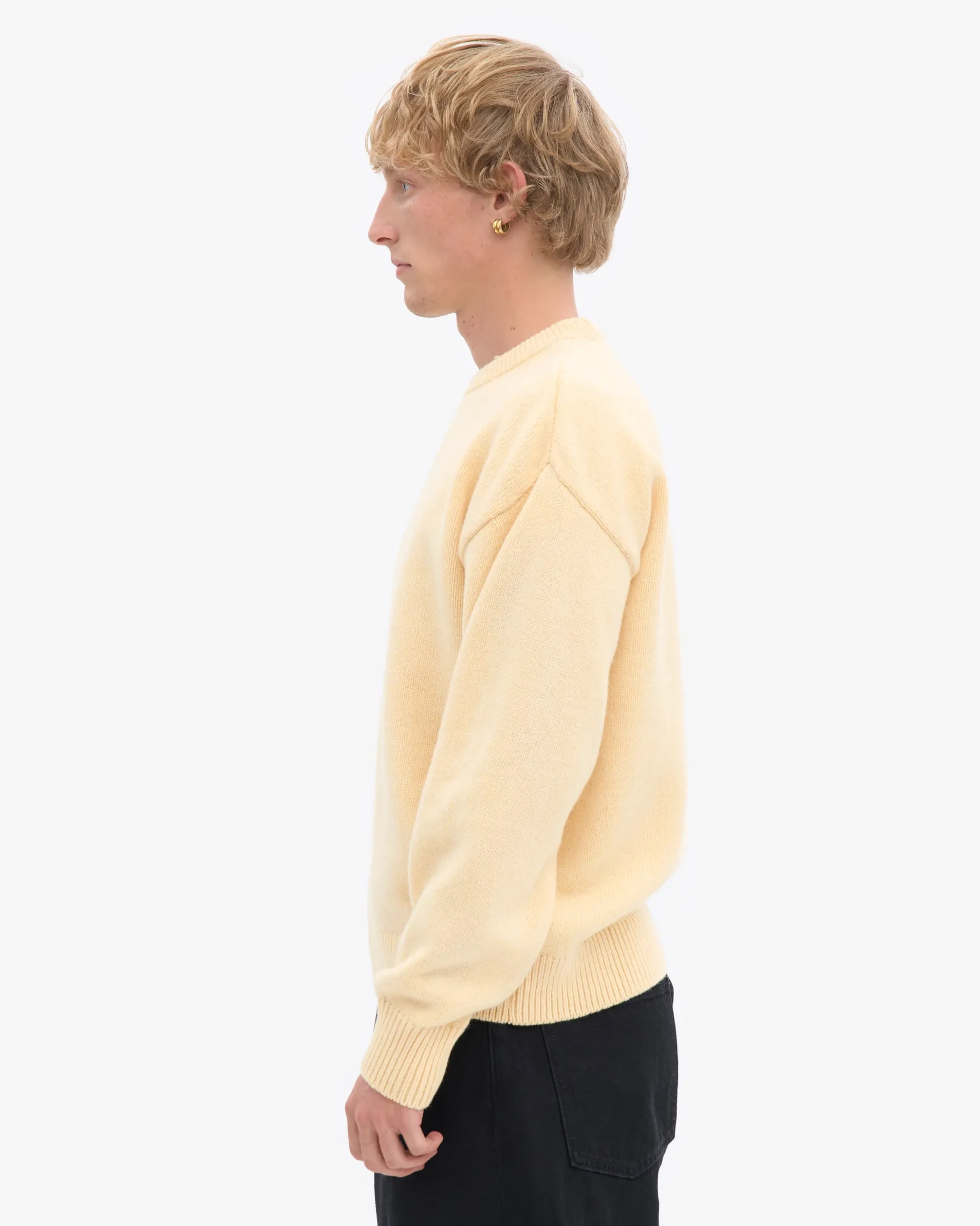 Oversized Merino Wool Crew - Soft Yellow