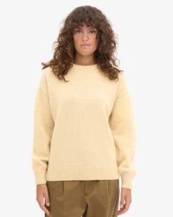 Oversized Merino Wool Crew - Soft Yellow