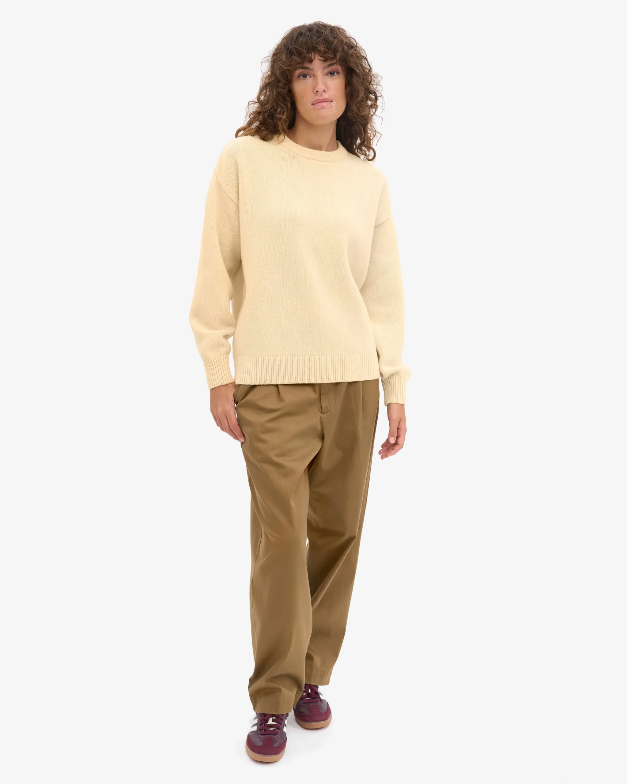Oversized Merino Wool Crew - Soft Yellow